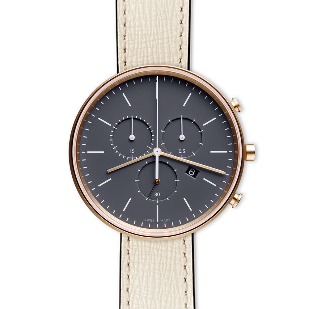 M40 chronograph watch in PVD satin gold