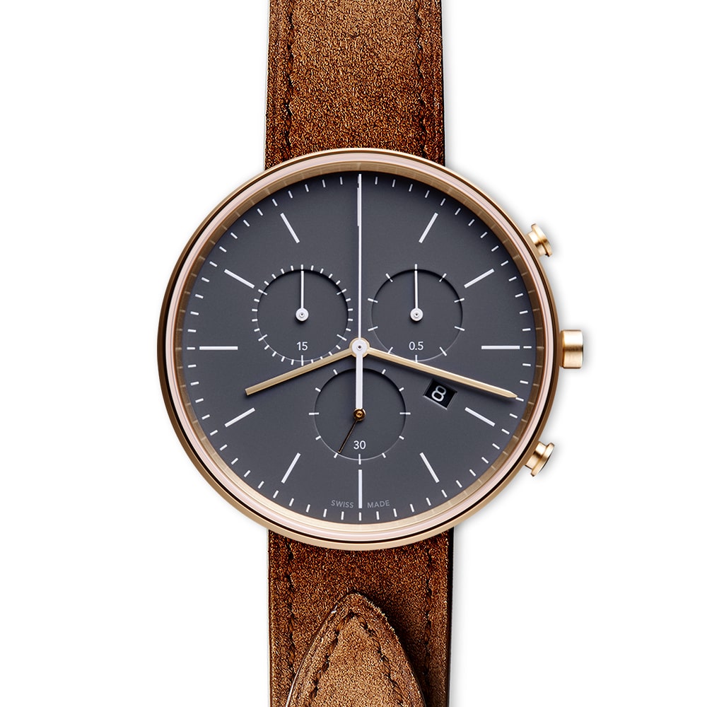 M40 chronograph watch in PVD satin gold