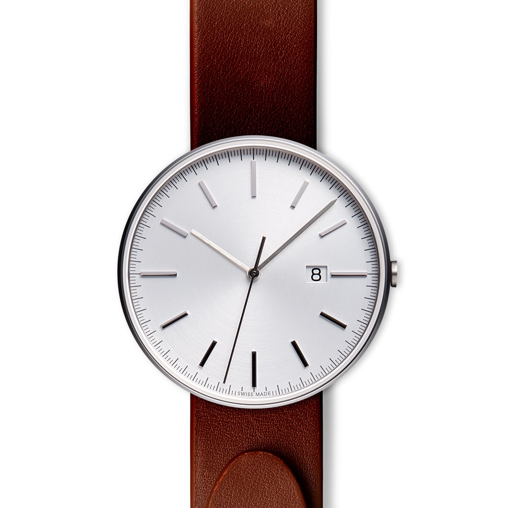 M40 PreciDrive date watch in brushed steel