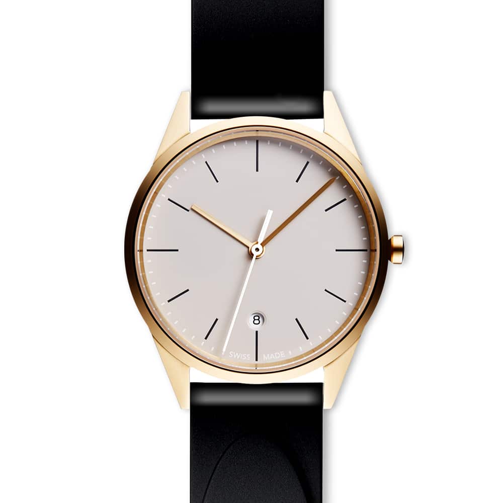 C36 date watch in PVD satin gold