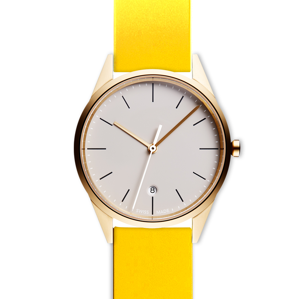 C36 date watch in PVD satin gold