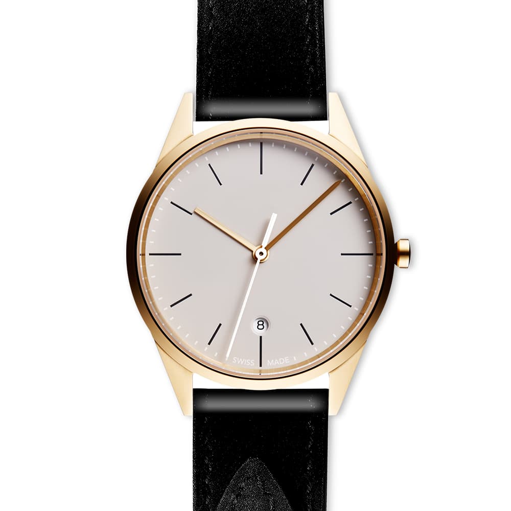 C36 date watch in PVD satin gold