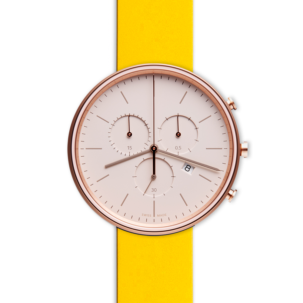 M40 chronograph watch in PVD rose gold