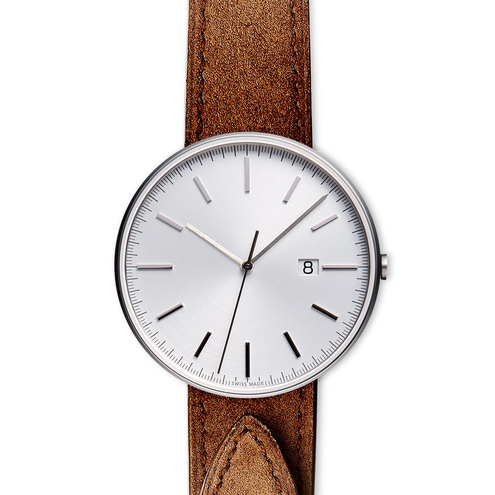 M40 PreciDrive date watch in brushed steel