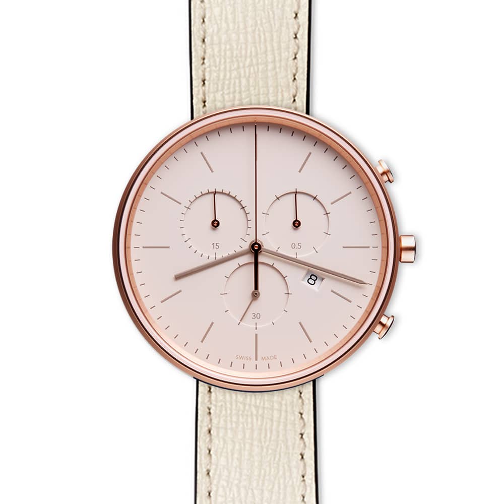 M40 chronograph watch in PVD rose gold