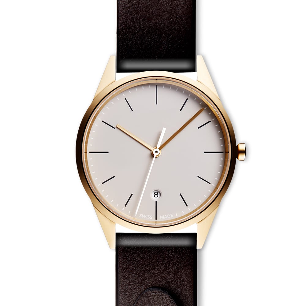 C36 date watch in PVD satin gold