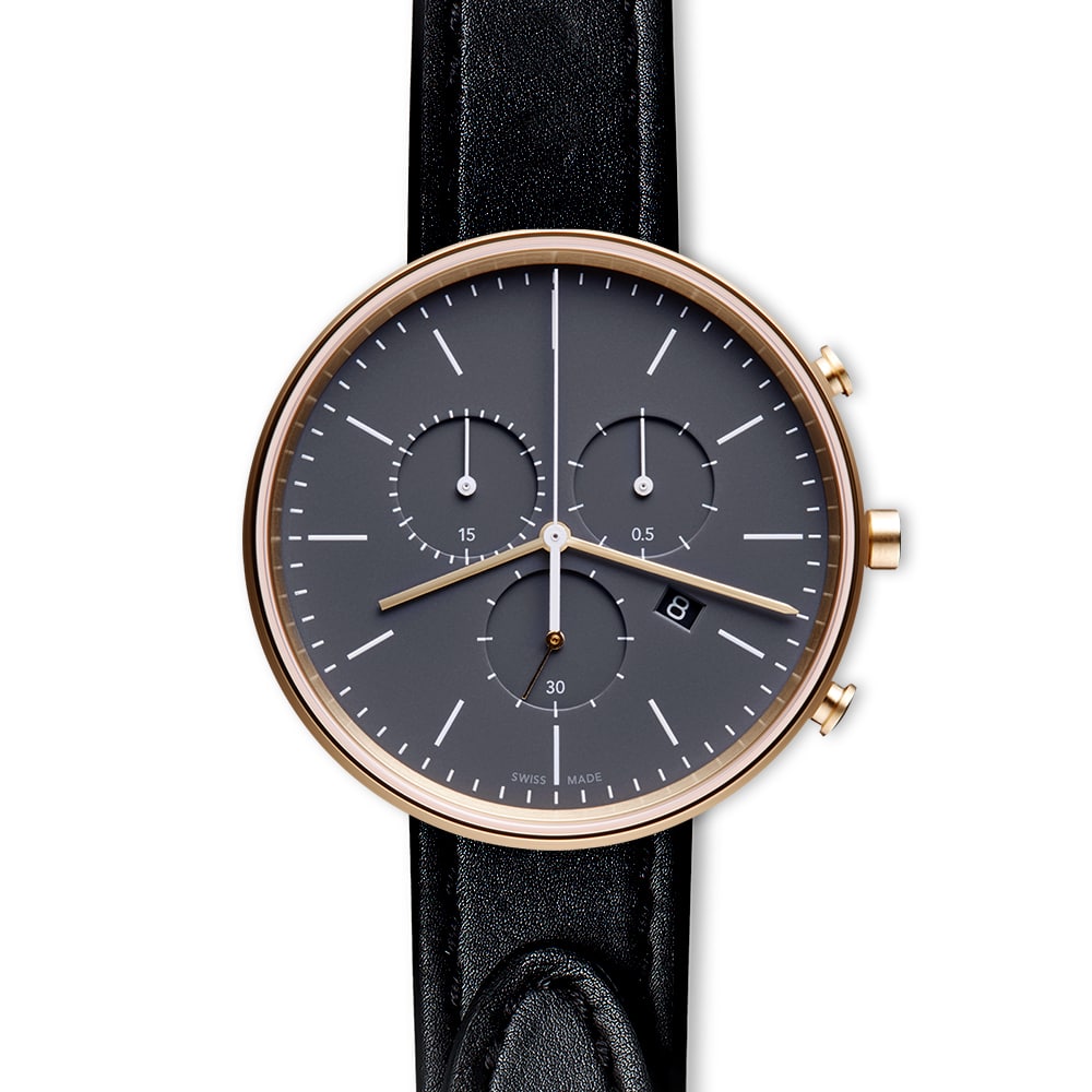 M40 chronograph watch in PVD satin gold