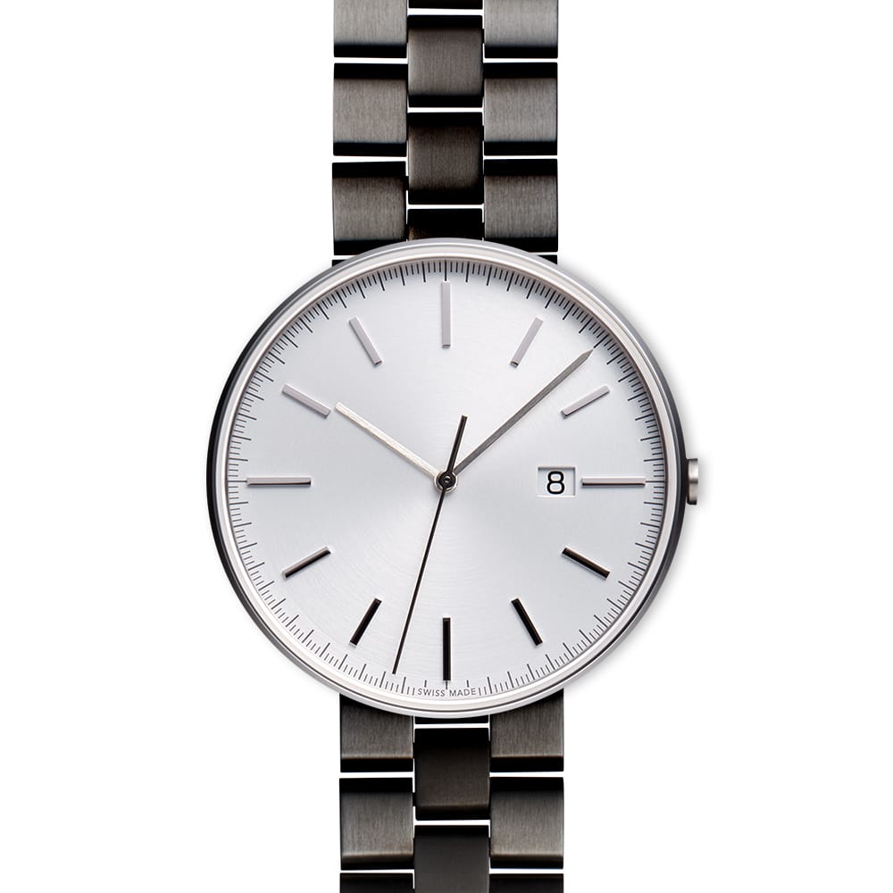 M40 PreciDrive date watch in brushed steel