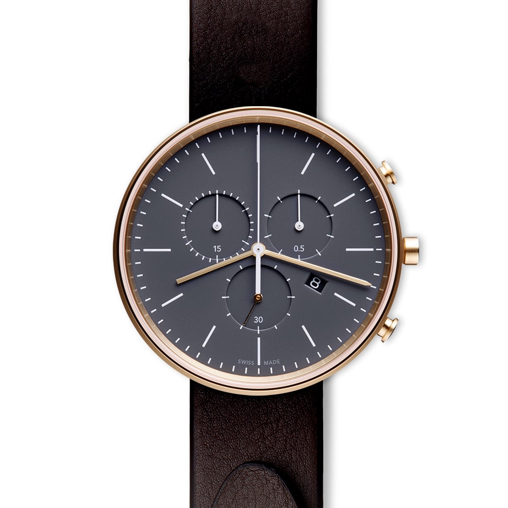 M40 chronograph watch in PVD satin gold