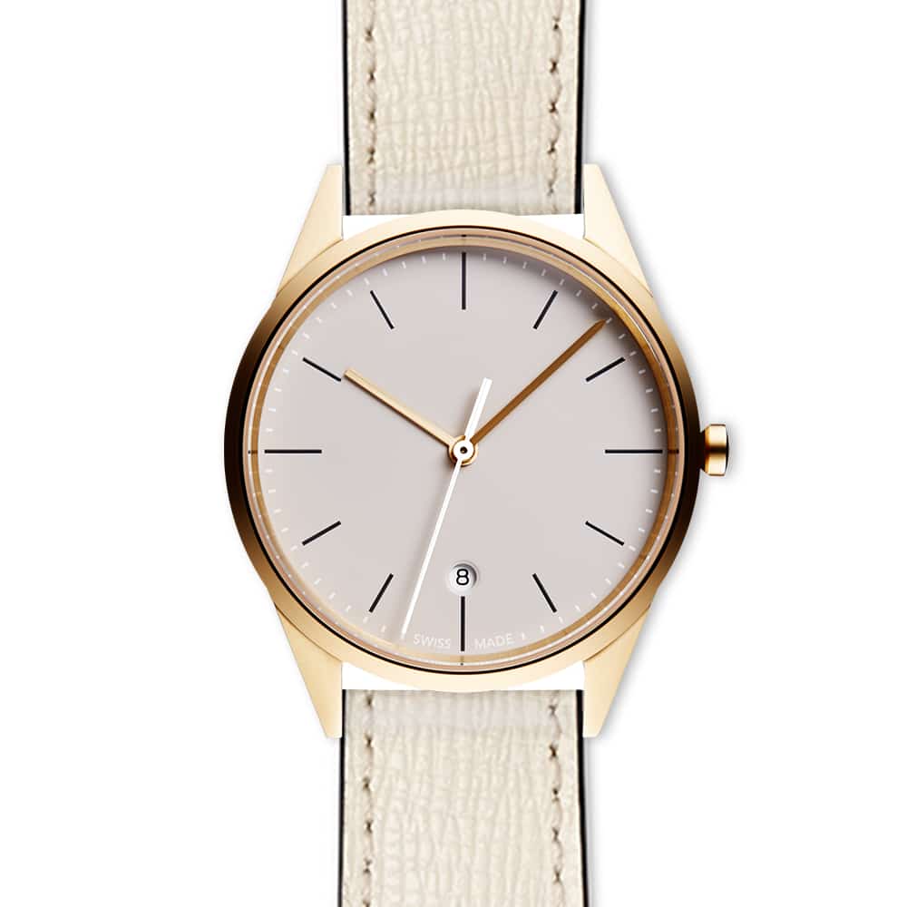 C36 date watch in PVD satin gold