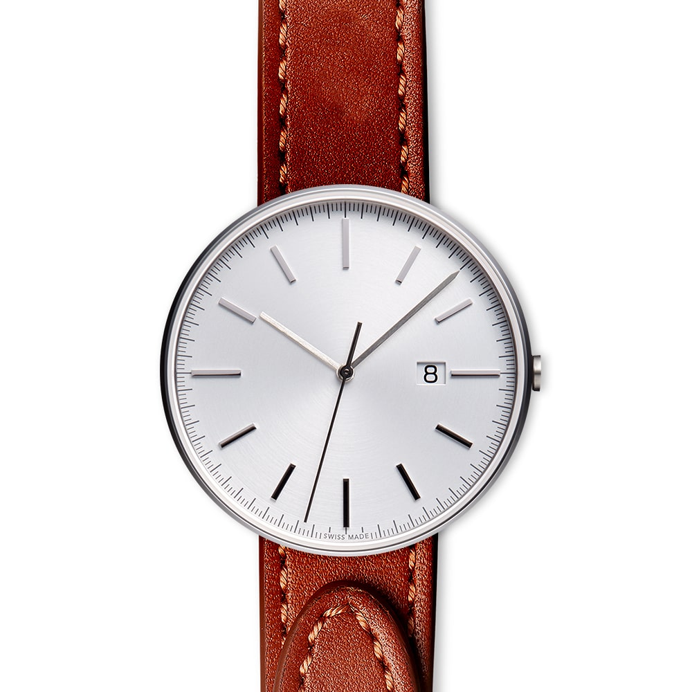 M40 PreciDrive date watch in brushed steel
