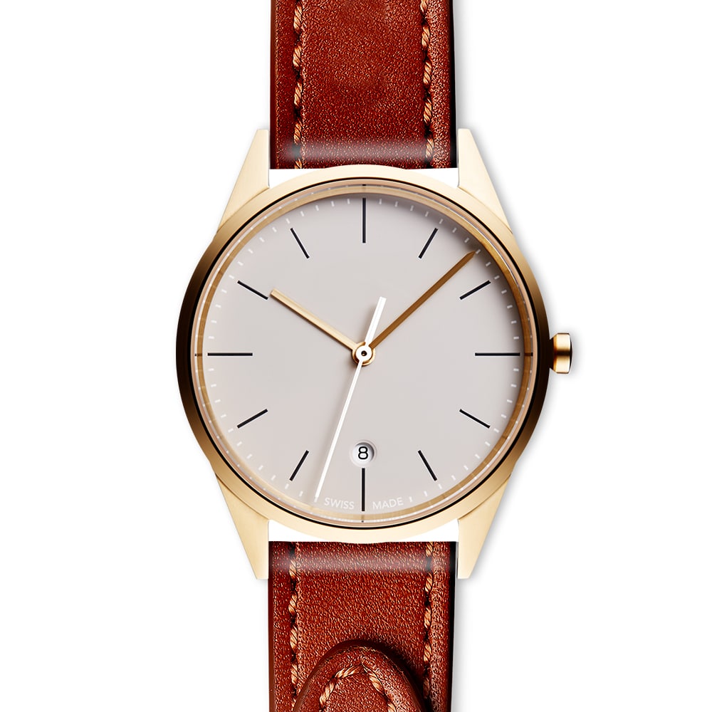 C36 date watch in PVD satin gold