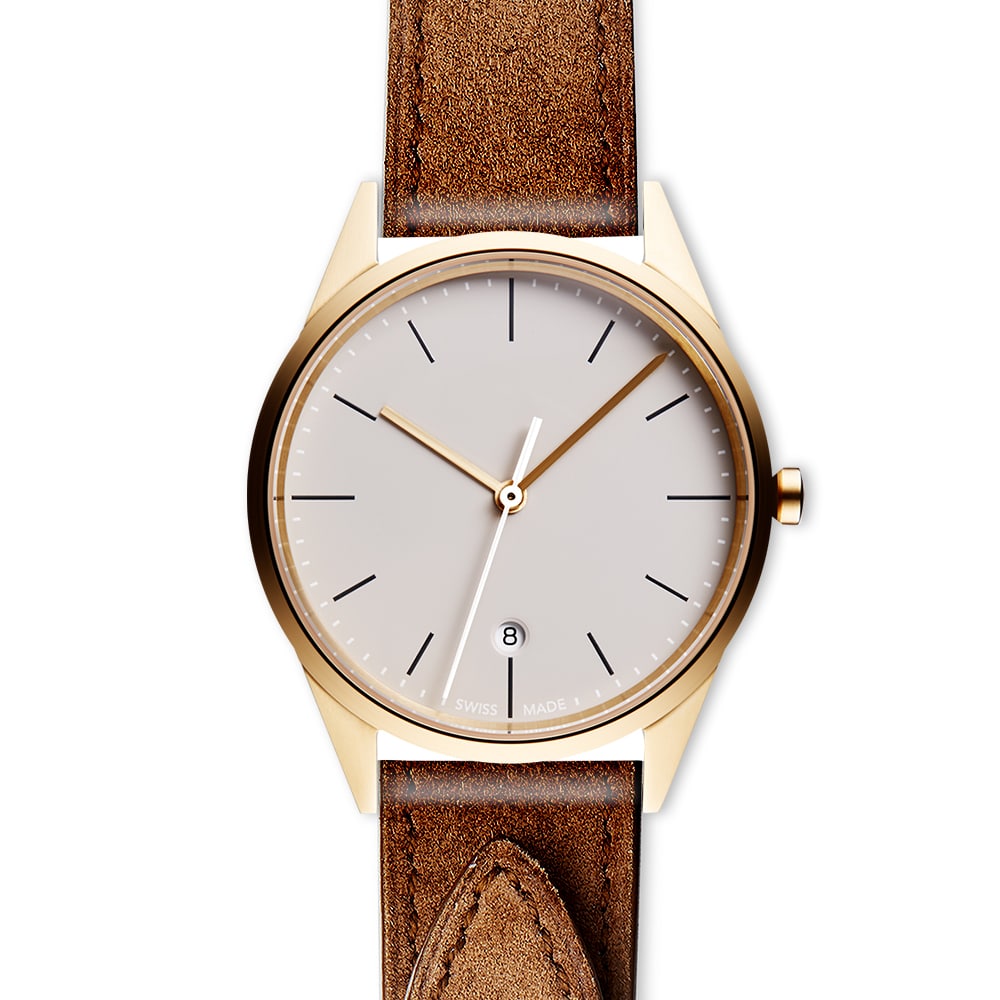C36 date watch in PVD satin gold