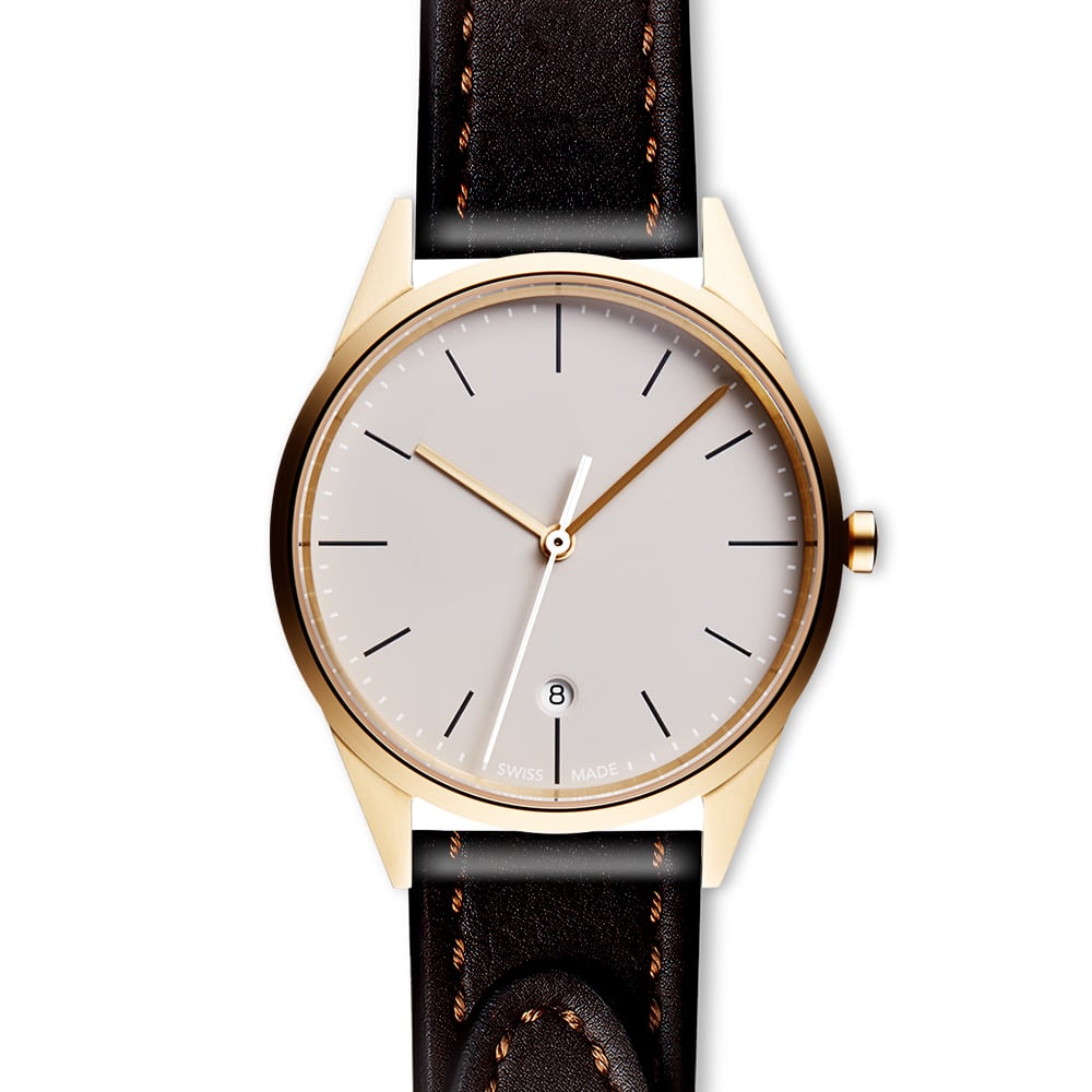 C36 date watch in PVD satin gold