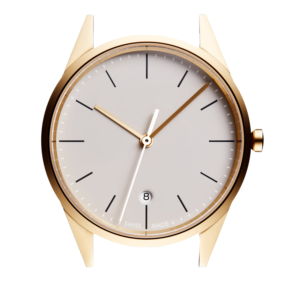 C36 date watch in PVD satin gold