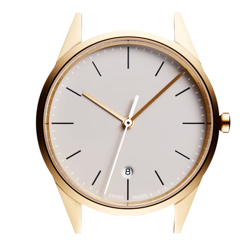 C36 date watch in PVD satin gold