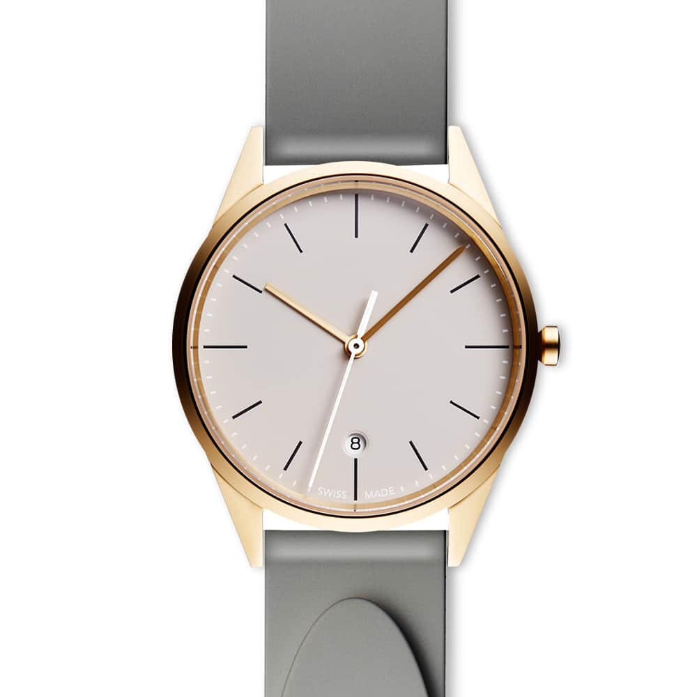 C36 date watch in PVD satin gold