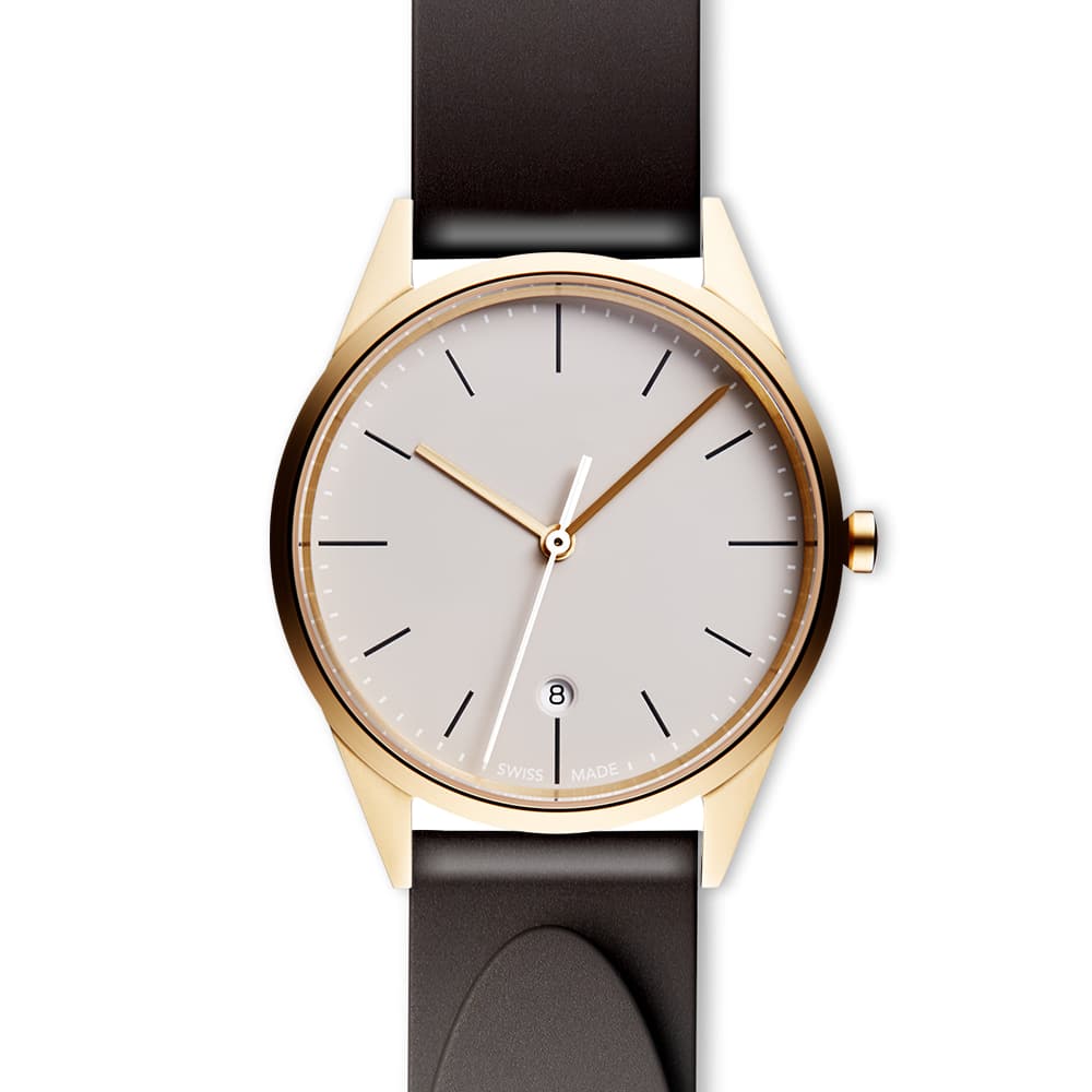 C36 date watch in PVD satin gold