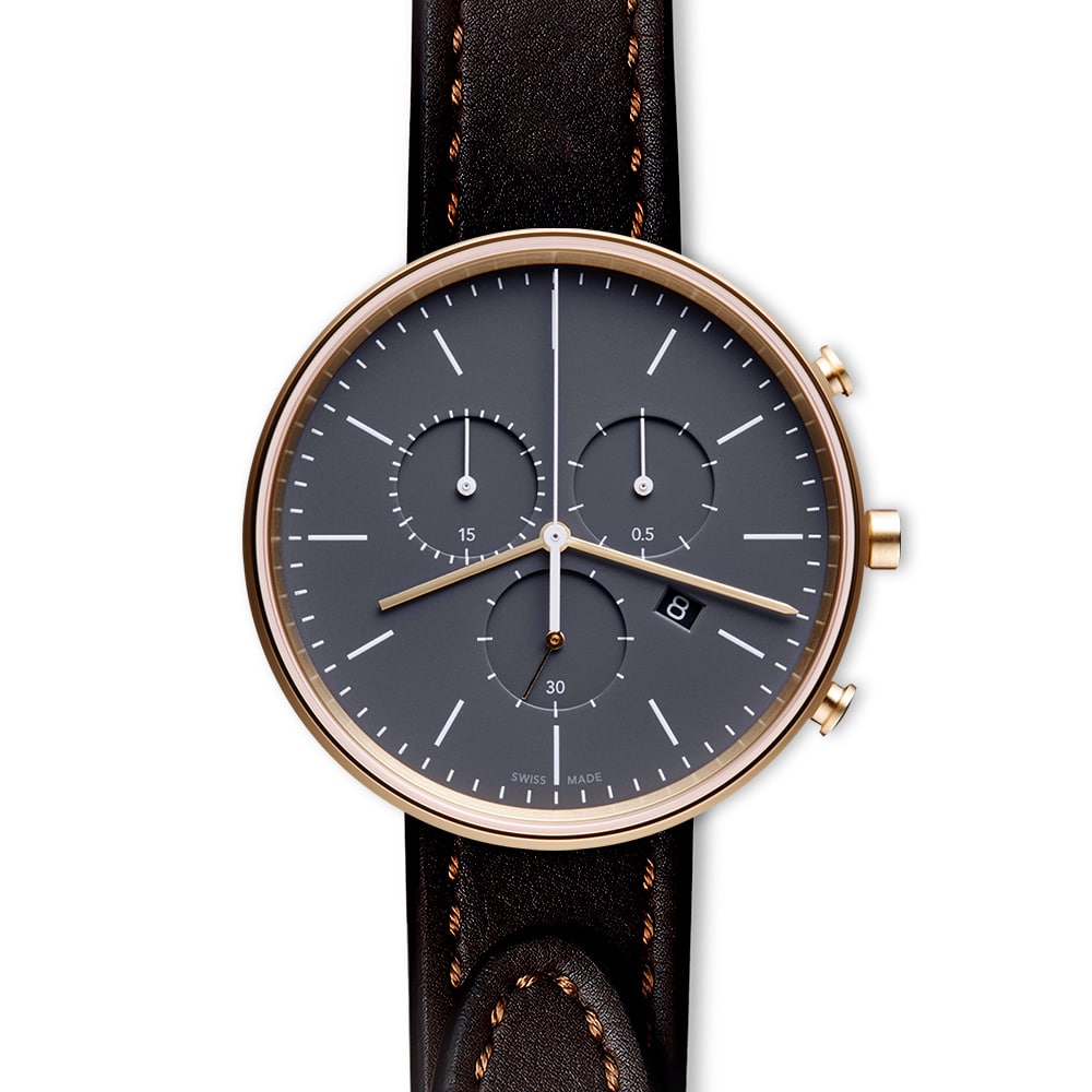 M40 chronograph watch in PVD satin gold