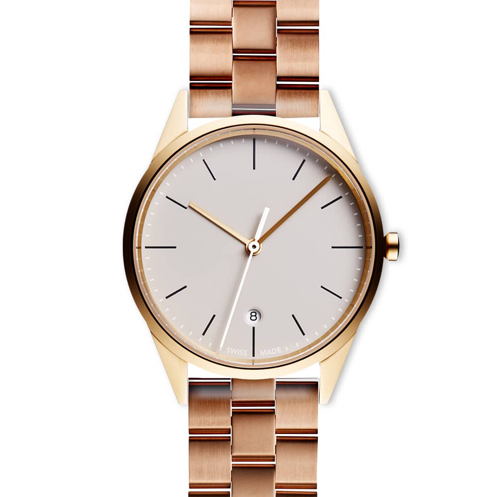 C36 date watch in PVD satin gold