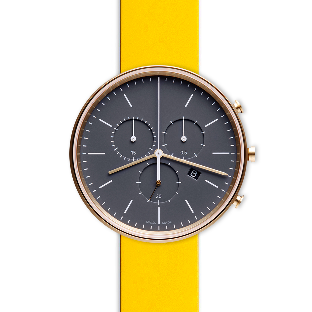 M40 chronograph watch in PVD satin gold